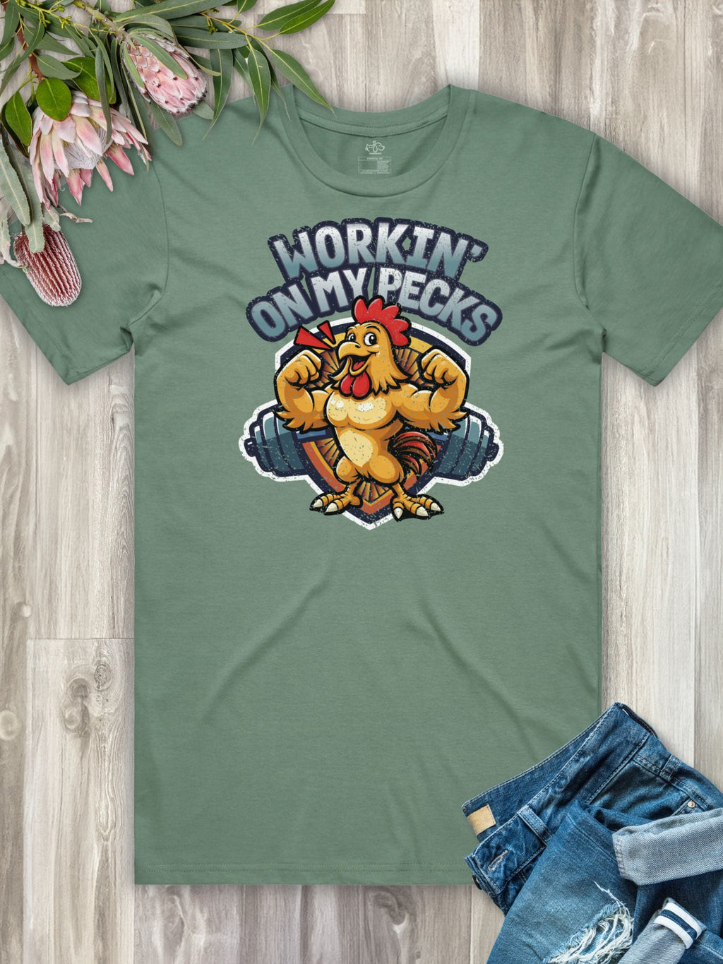 Workin On My Pecks Essential Unisex Tee