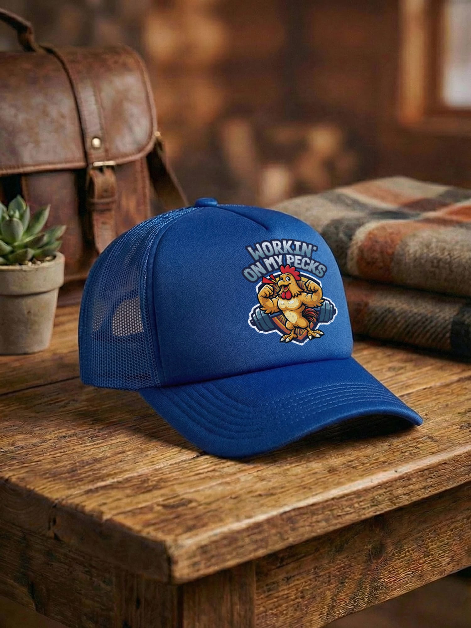 Workin On My Pecks Foam Trucker Cap