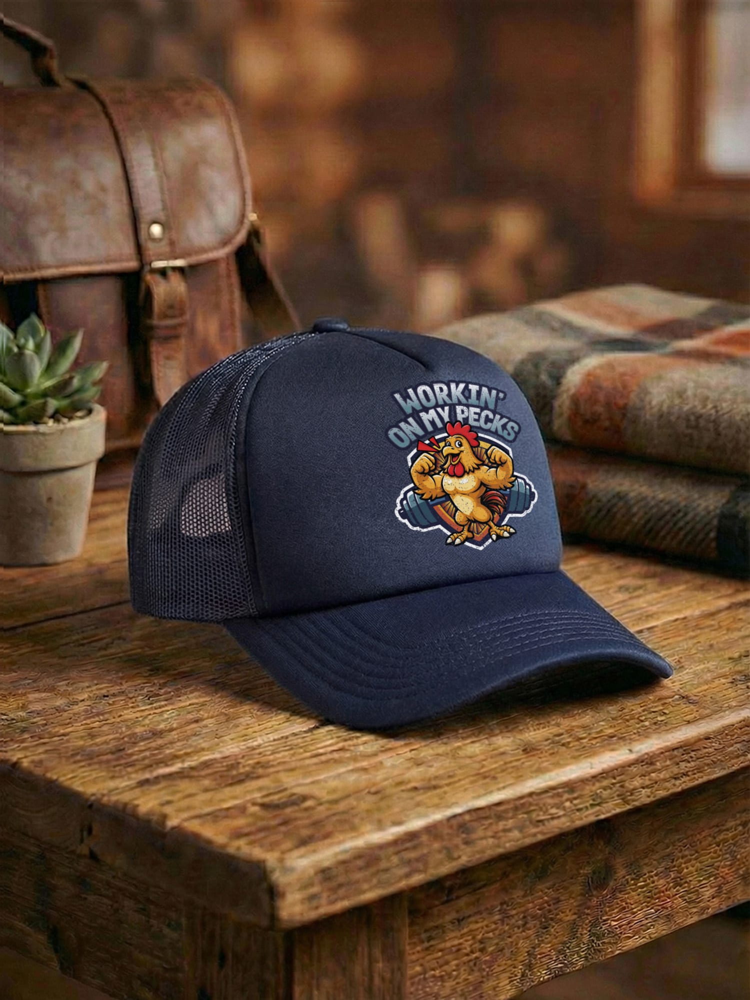 Workin On My Pecks Foam Trucker Cap