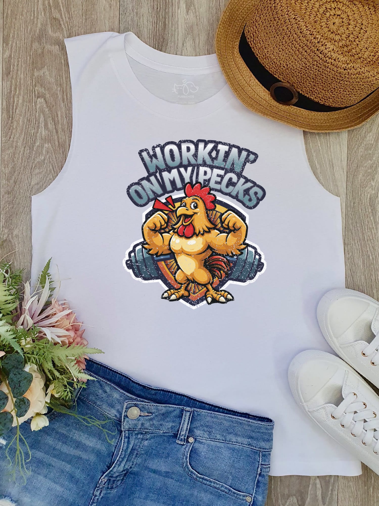 Workin On My Pecks Marley Tank