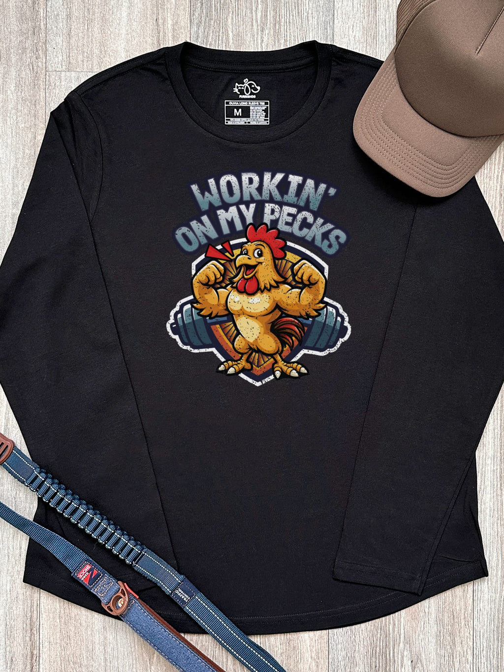 Workin On My Pecks Olivia Women's Long Sleeve Tee
