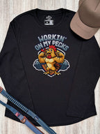 Workin On My Pecks Olivia Women's Long Sleeve Tee