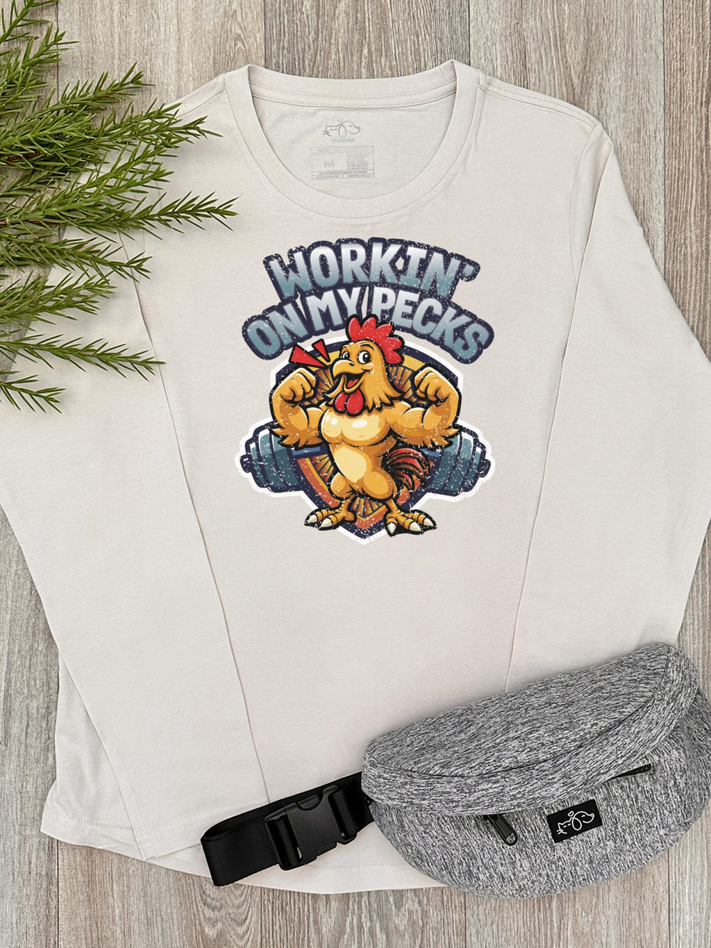 Workin On My Pecks Olivia Women's Long Sleeve Tee