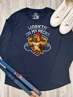 Workin On My Pecks Olivia Women's Long Sleeve Tee