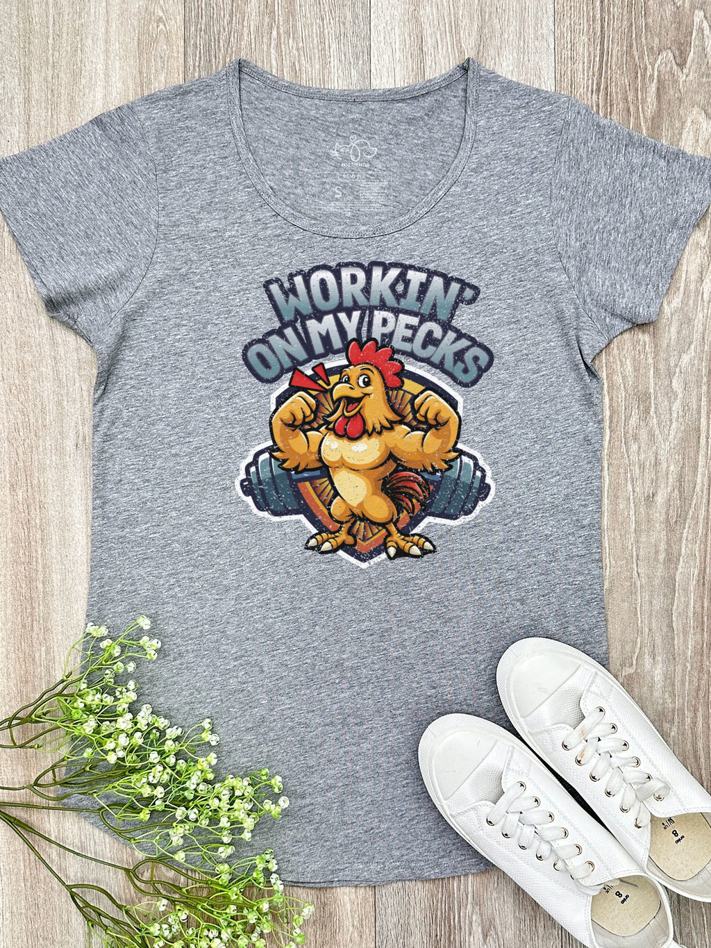 Workin On My Pecks Remi Women's Scoop Neck Tee