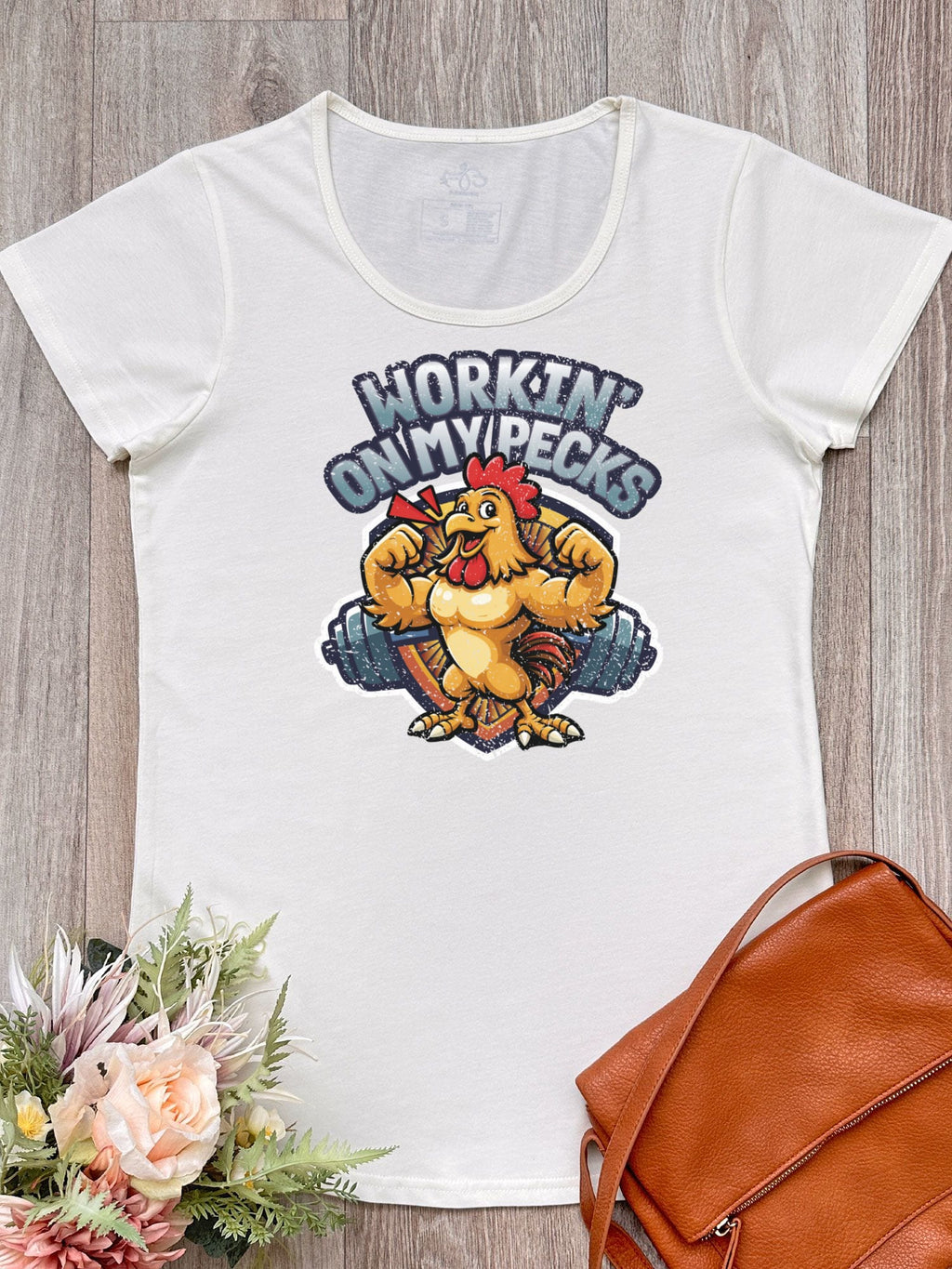 Workin On My Pecks Remi Women's Scoop Neck Tee