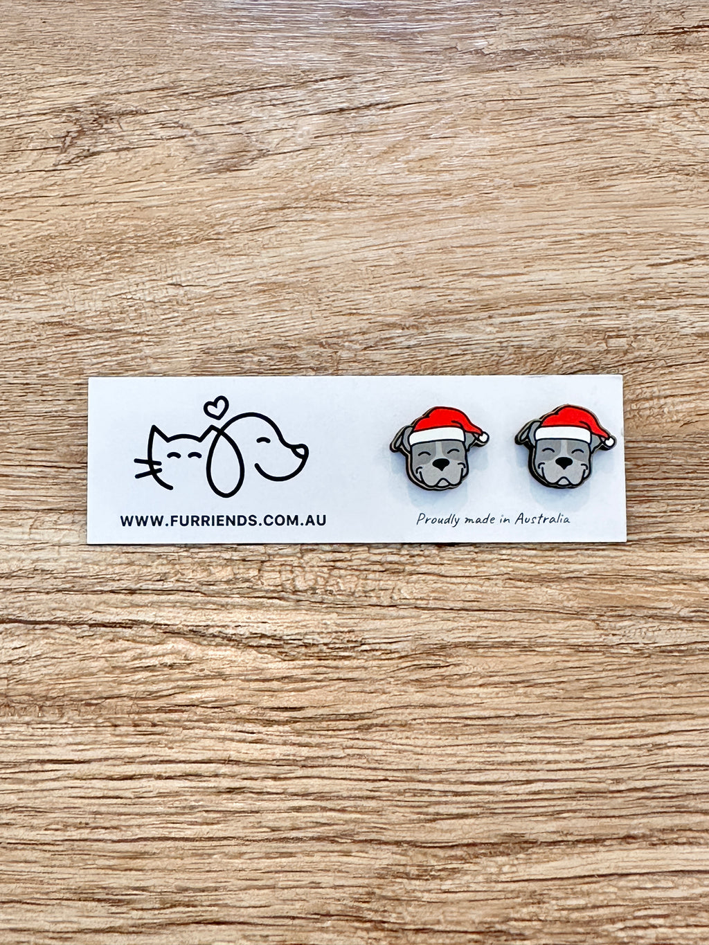 American Staffordshire Terrier Christmas Edition ColourPop Stud Earrings