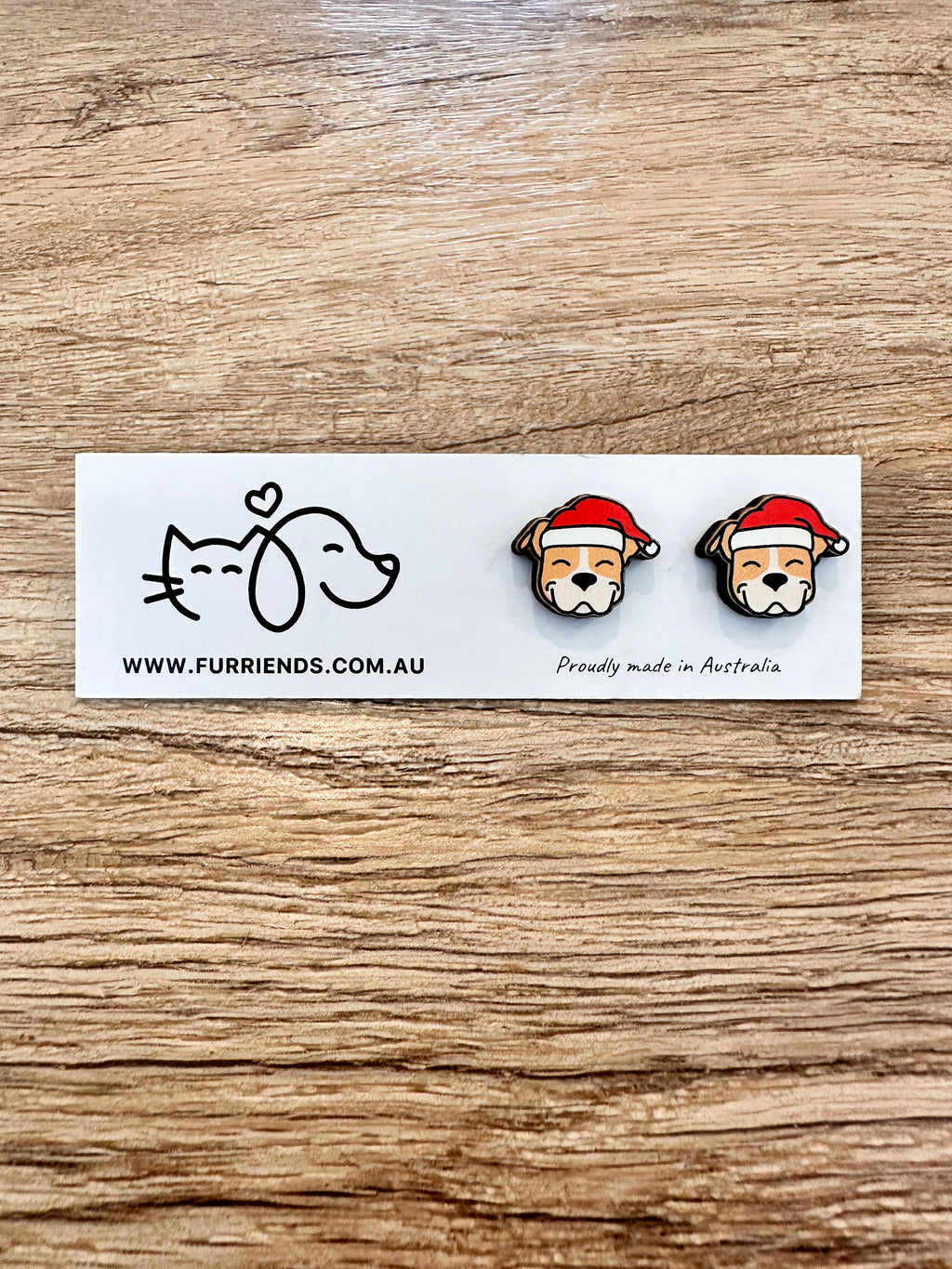American Staffordshire Terrier Christmas Edition ColourPop Stud Earrings