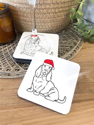 Basset Hound Christmas Edition Coaster