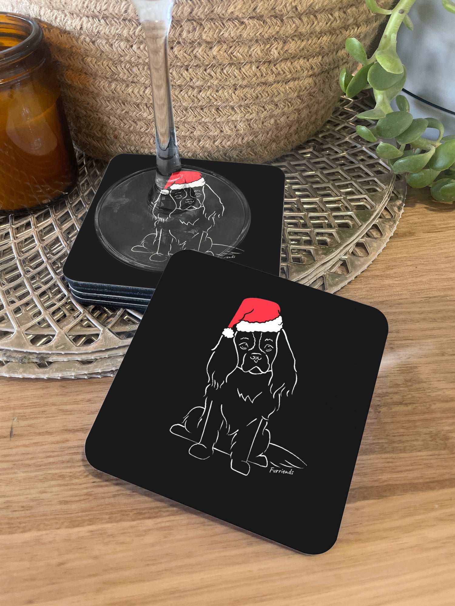 Cavalier King Charles Spaniel Christmas Edition Coaster