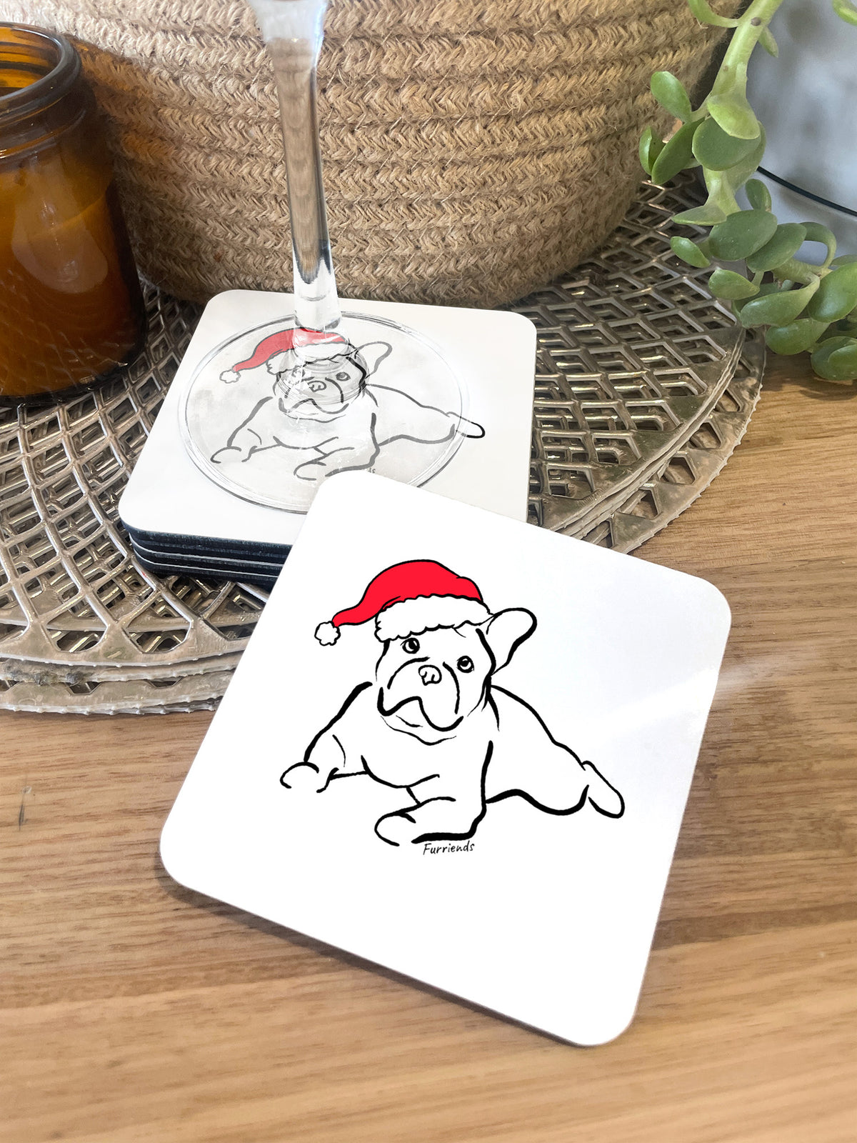 French Bulldog Christmas Edition Coaster