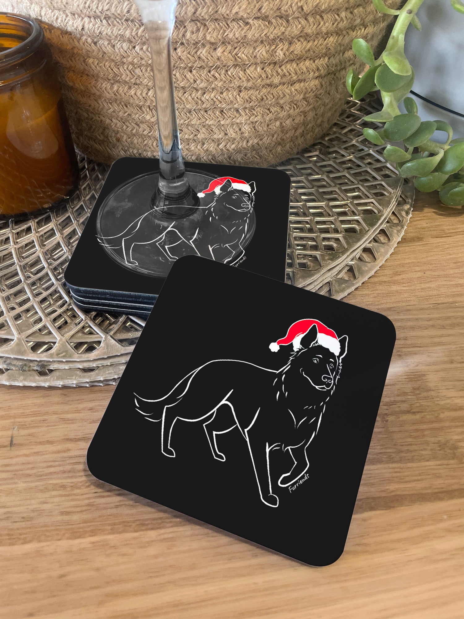 German Shepherd Christmas Edition Coaster