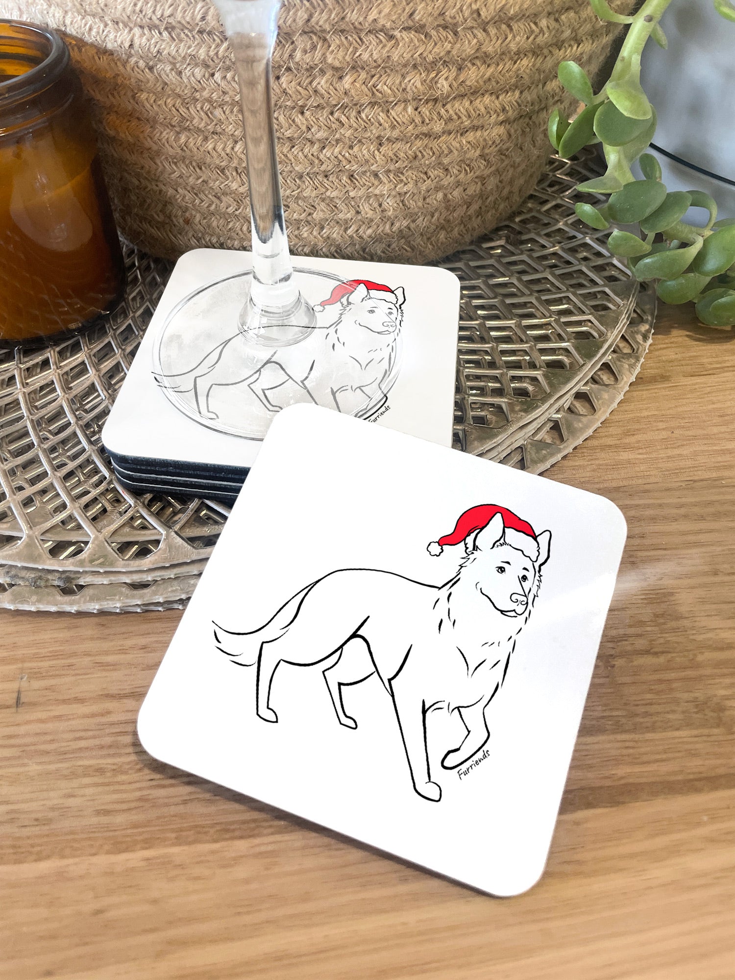 German Shepherd Christmas Edition Coaster