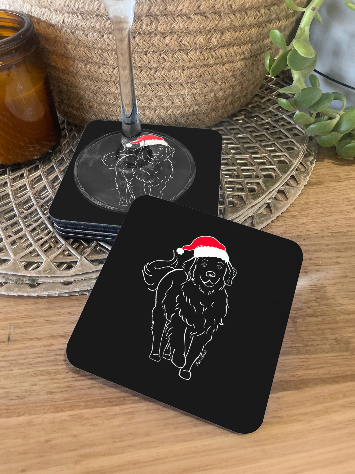 Golden Retriever Christmas Edition Coaster