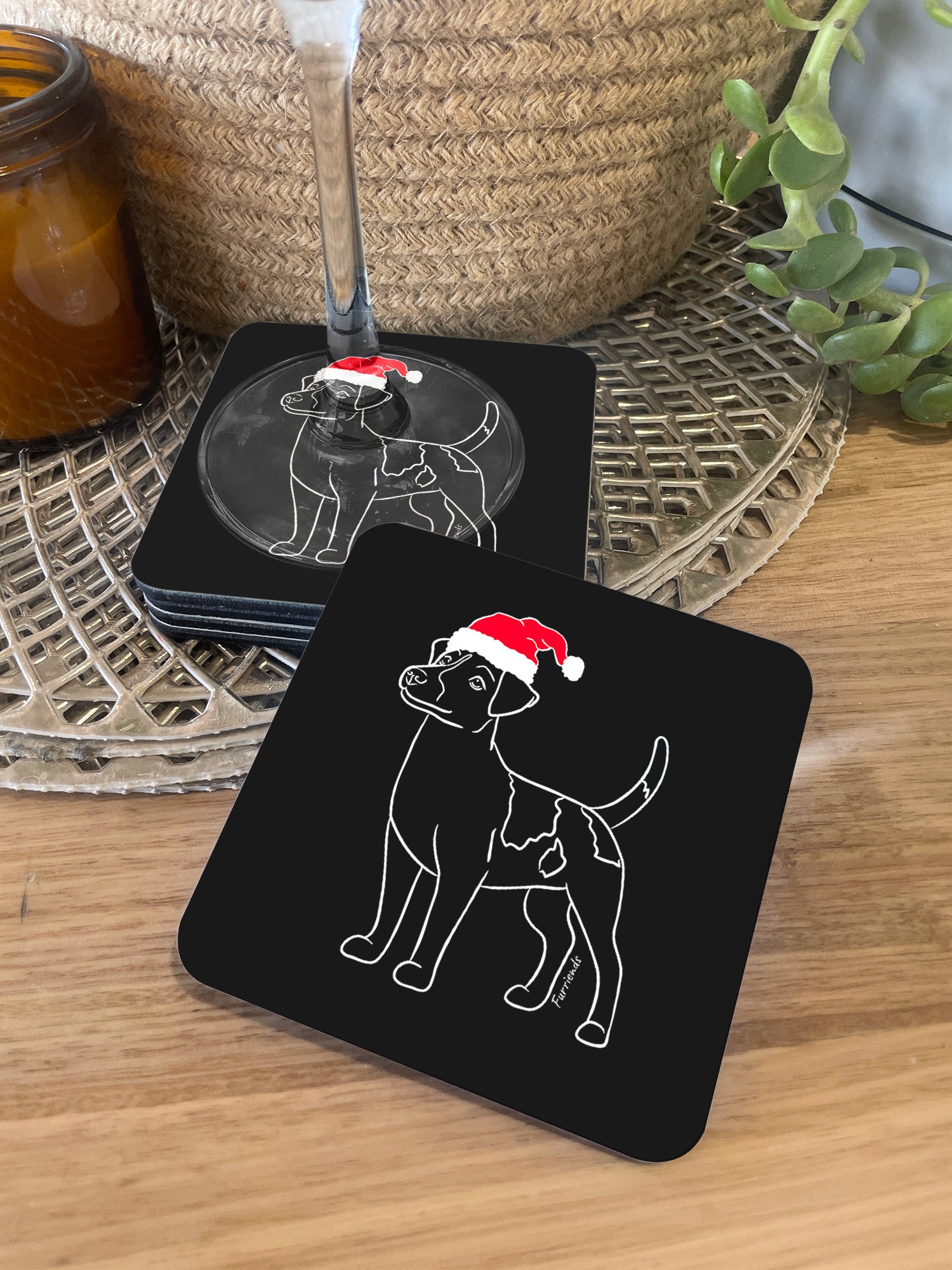 Jack Russell Terrier (Smooth Coat) Christmas Edition Coaster