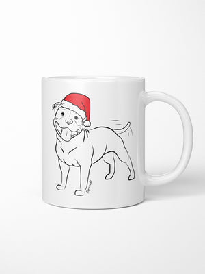 Staffordshire Bull Terrier Christmas Edition Ceramic Mug