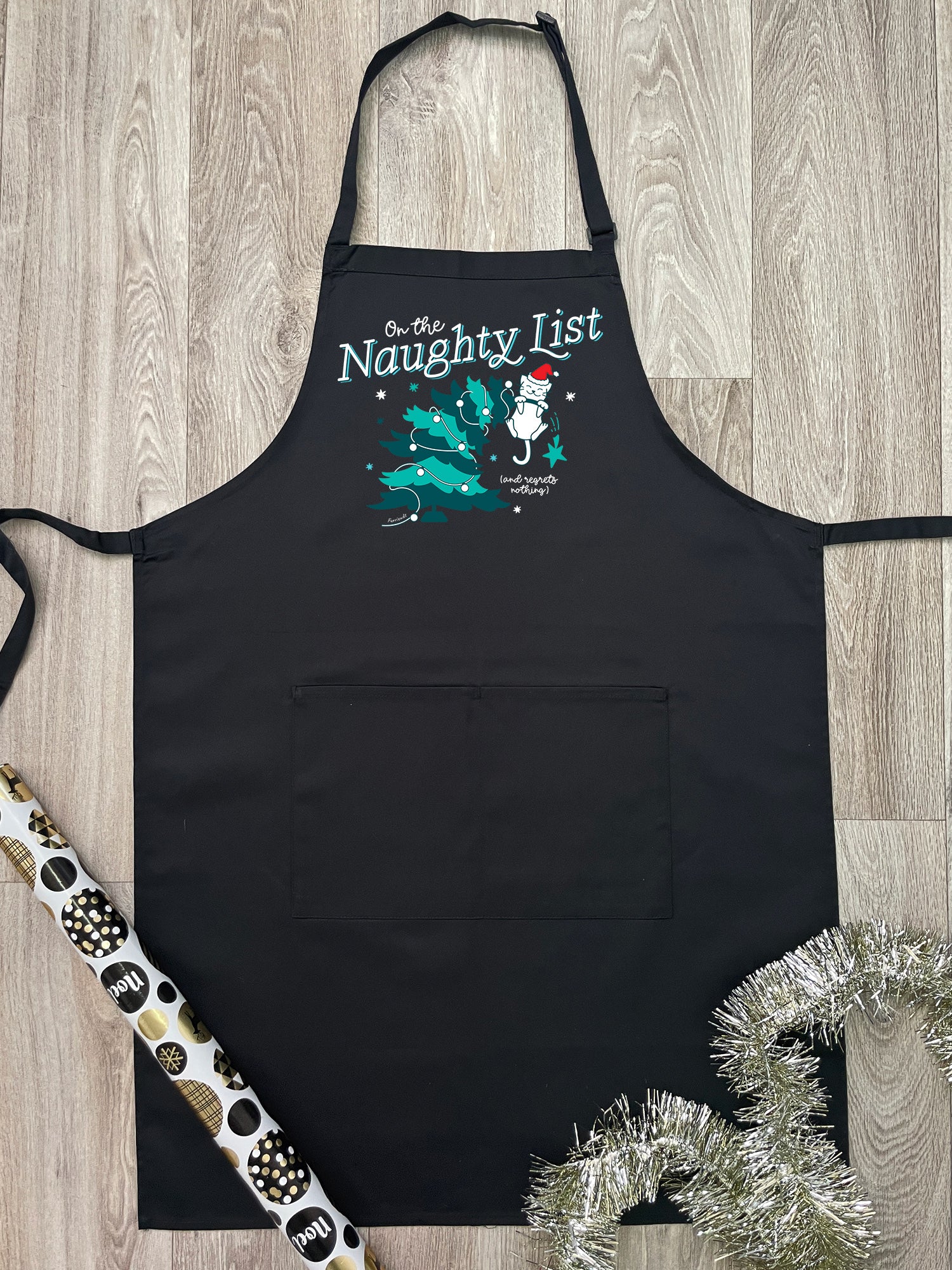 On The Naughty List - Cat Bib Apron