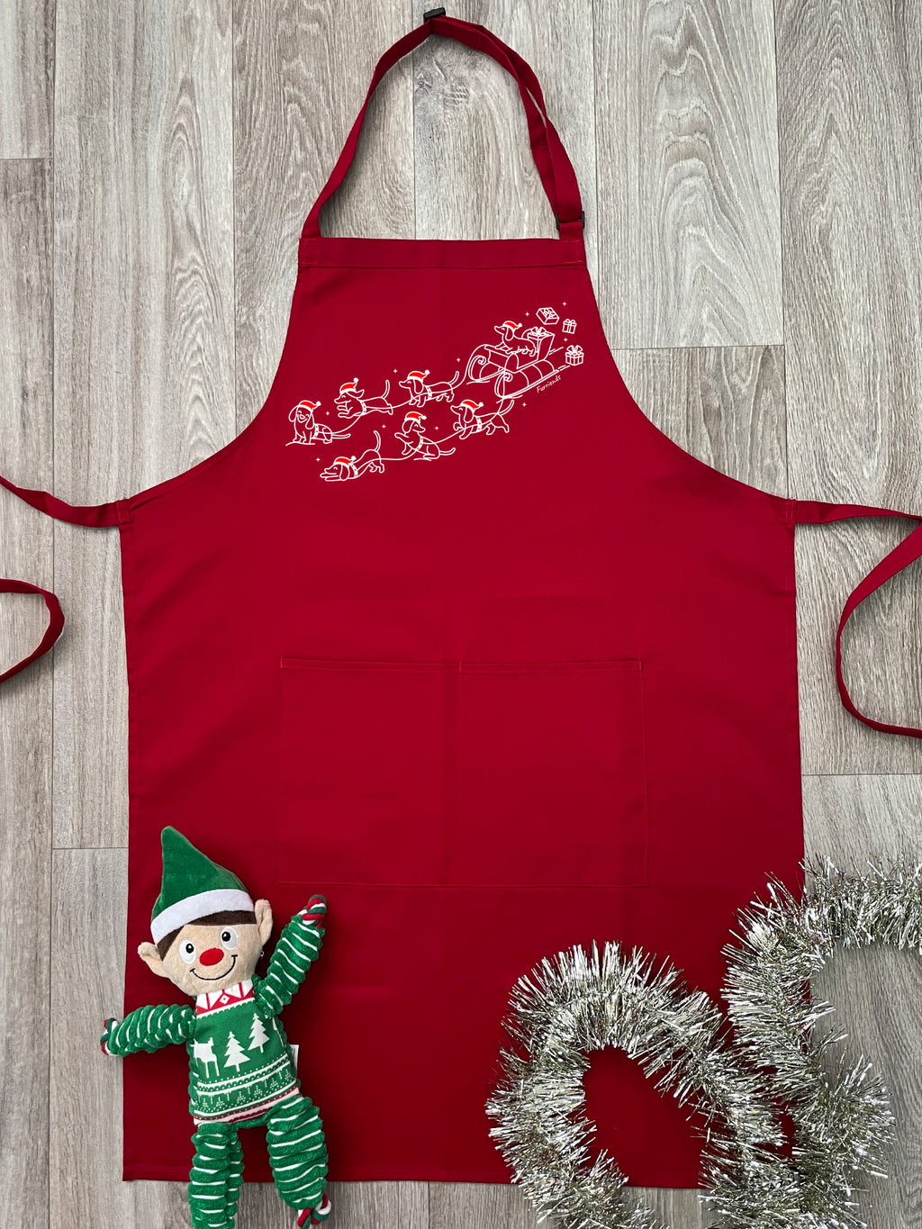 Dachshund Through The Snow Bib Apron