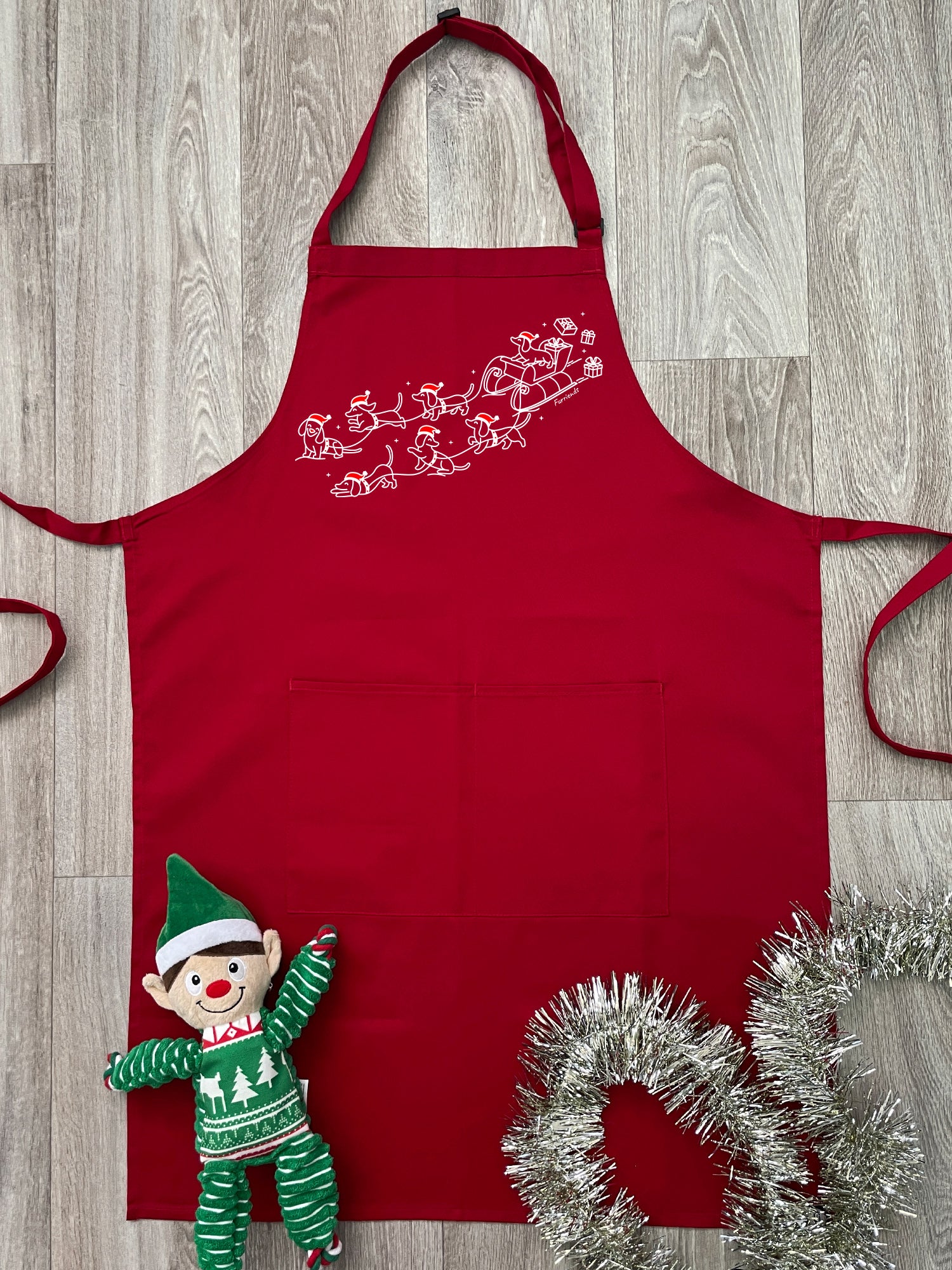 Dachshund Through The Snow Bib Apron