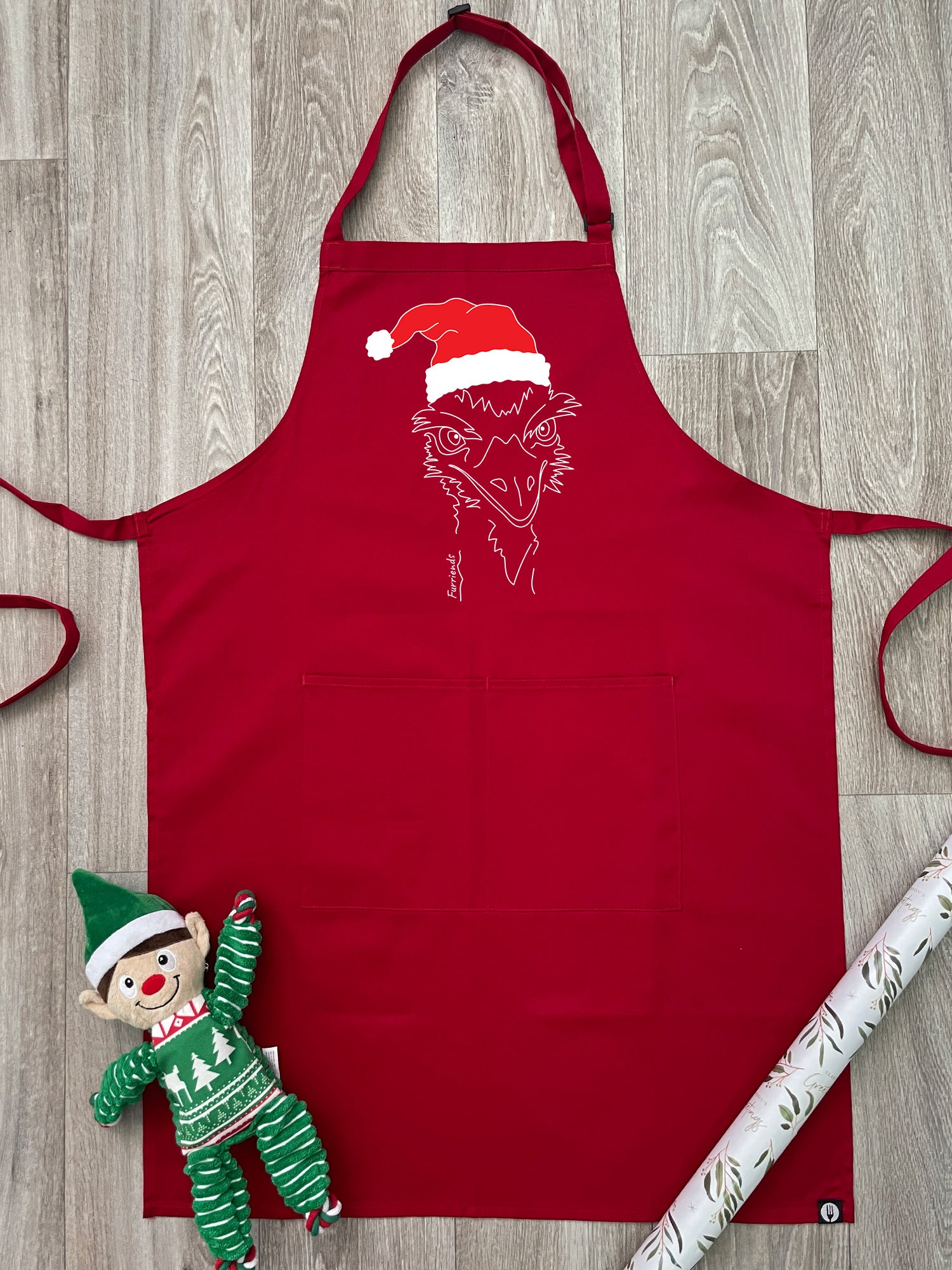 Emu Christmas Edition Bib Apron