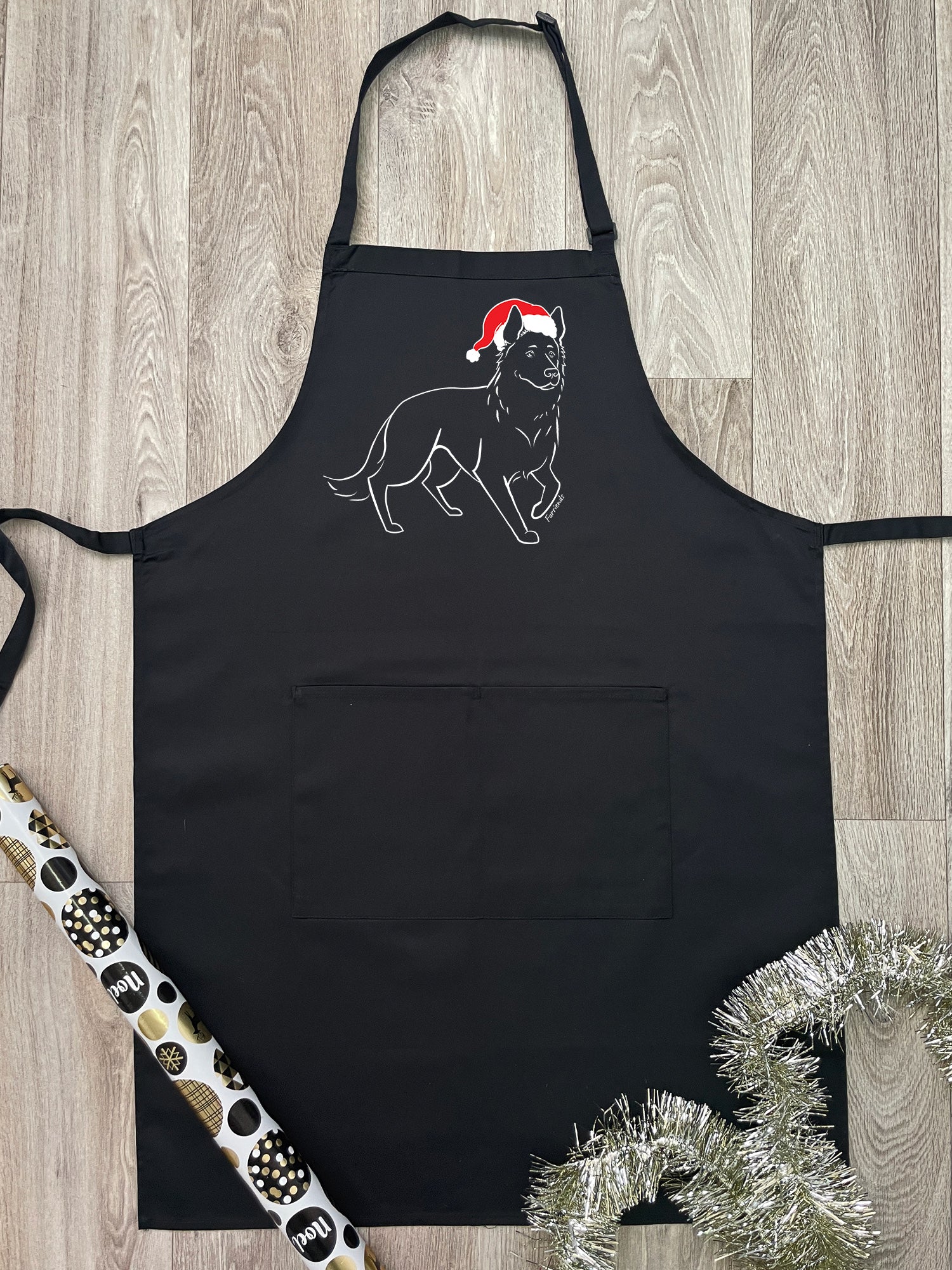 German Shepherd Christmas Edition Bib Apron