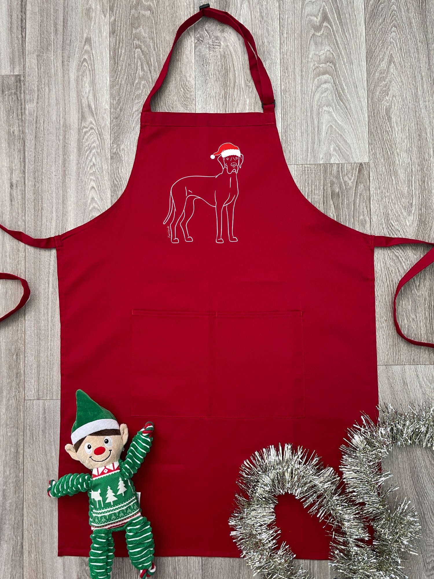Great Dane Christmas Edition Bib Apron
