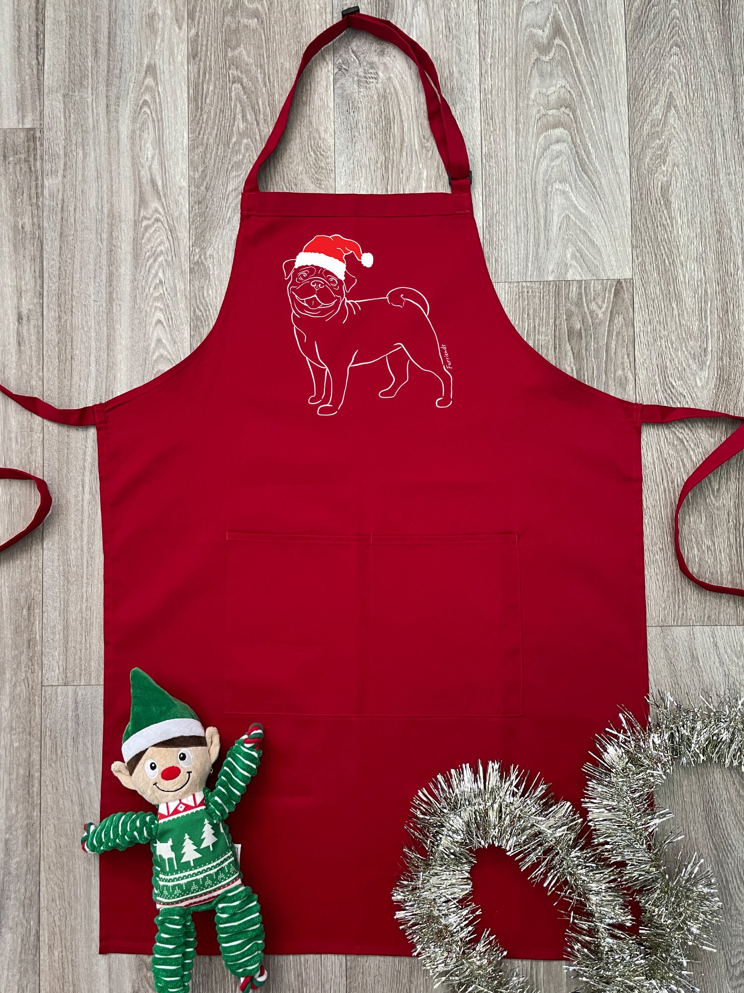Pug Christmas Edition Bib Apron