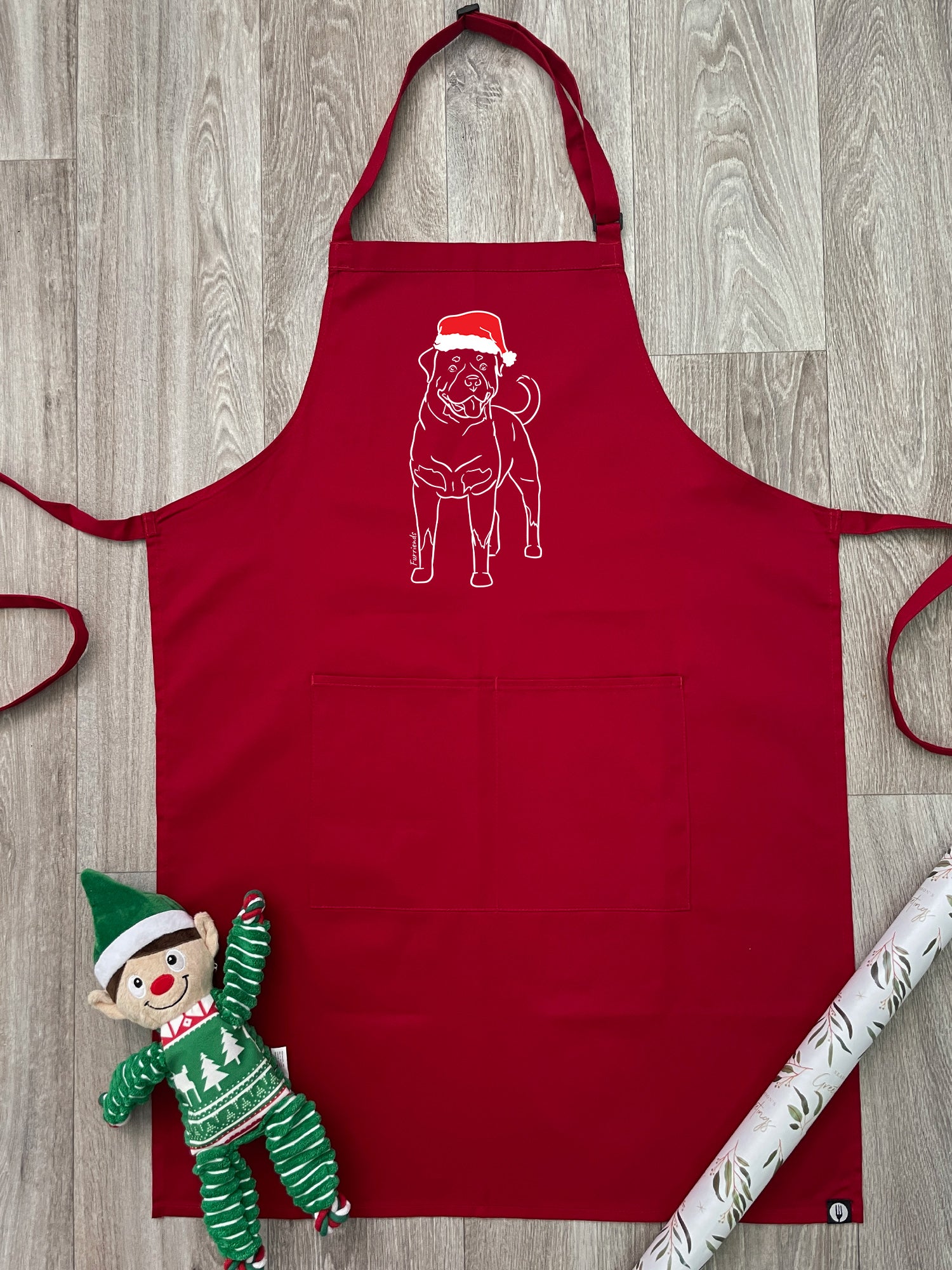 Rottweiler Christmas Edition Bib Apron