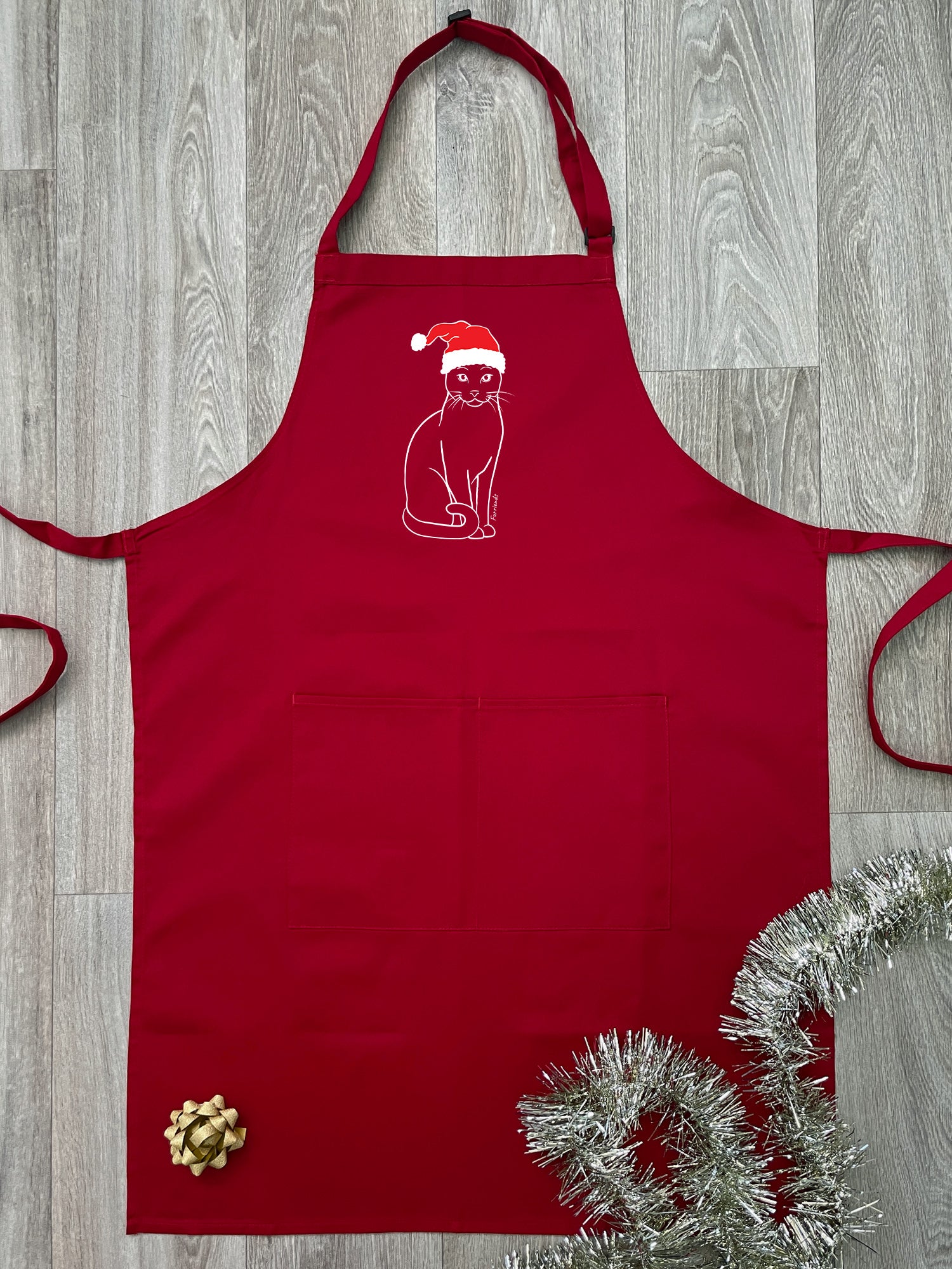 Russian Blue Christmas Edition Bib Apron