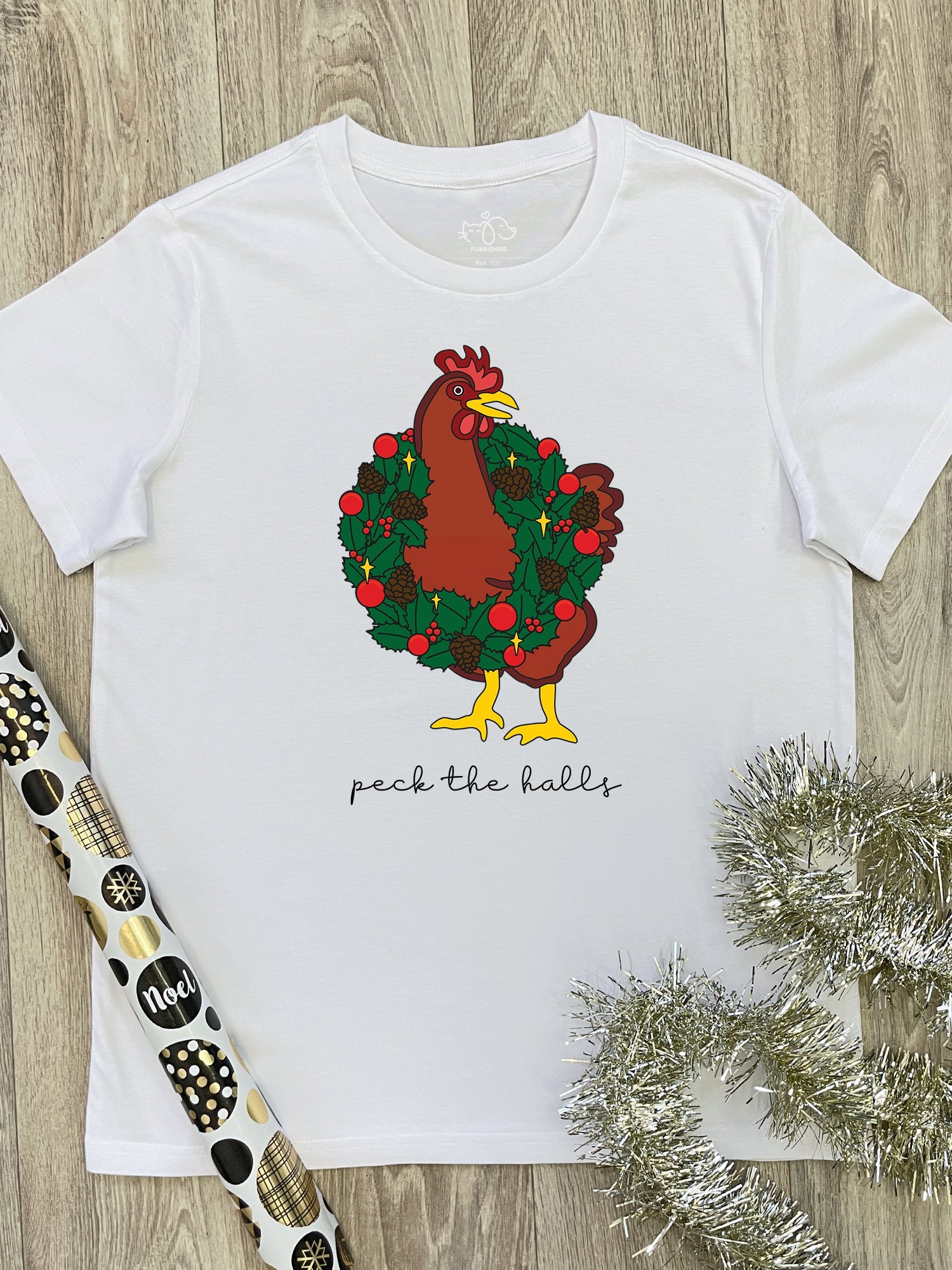 Peck The Halls Ava Women's Regular Fit Tee (SIZE XS and L RED) ***SALE***