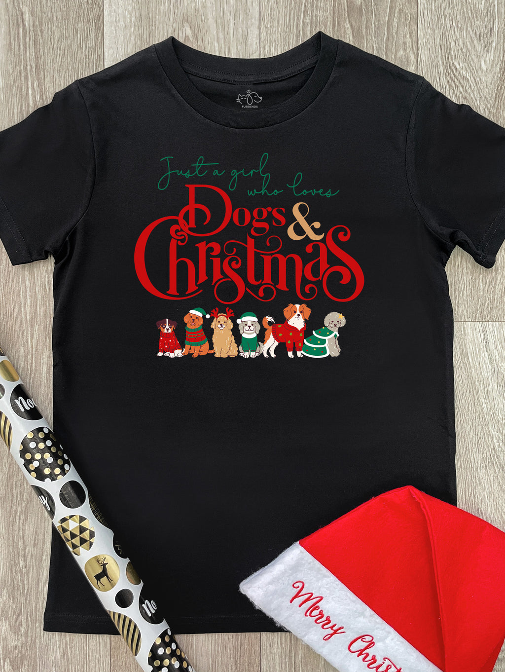 Just A Girl Who Loves Dogs & Christmas Youth Tee