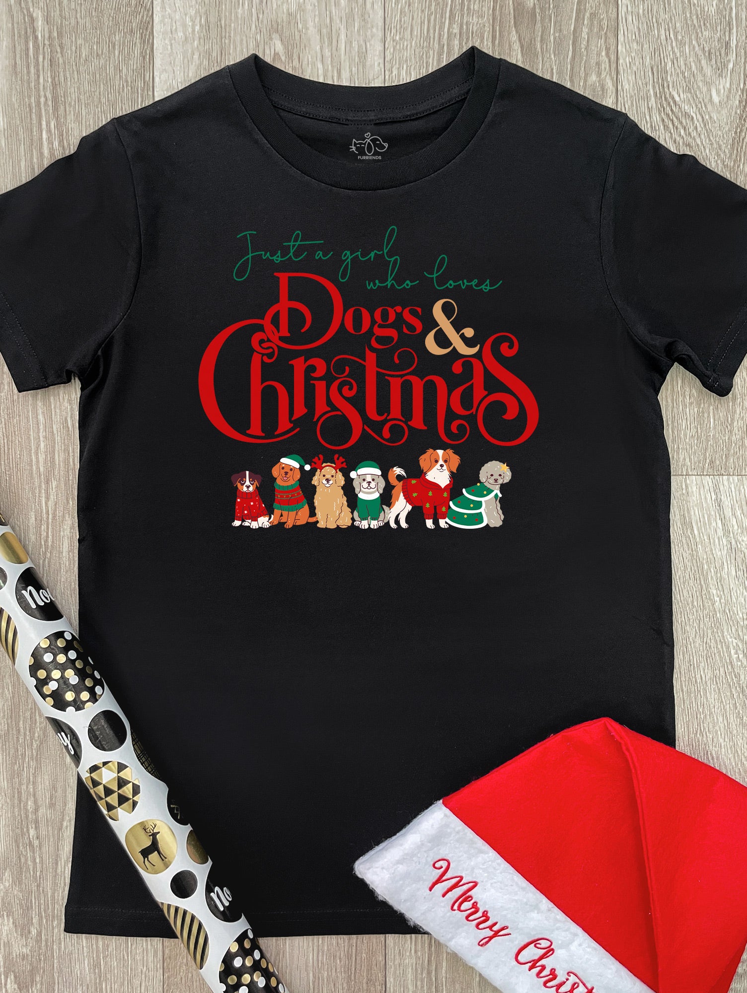 Just A Girl Who Loves Dogs & Christmas Youth Tee