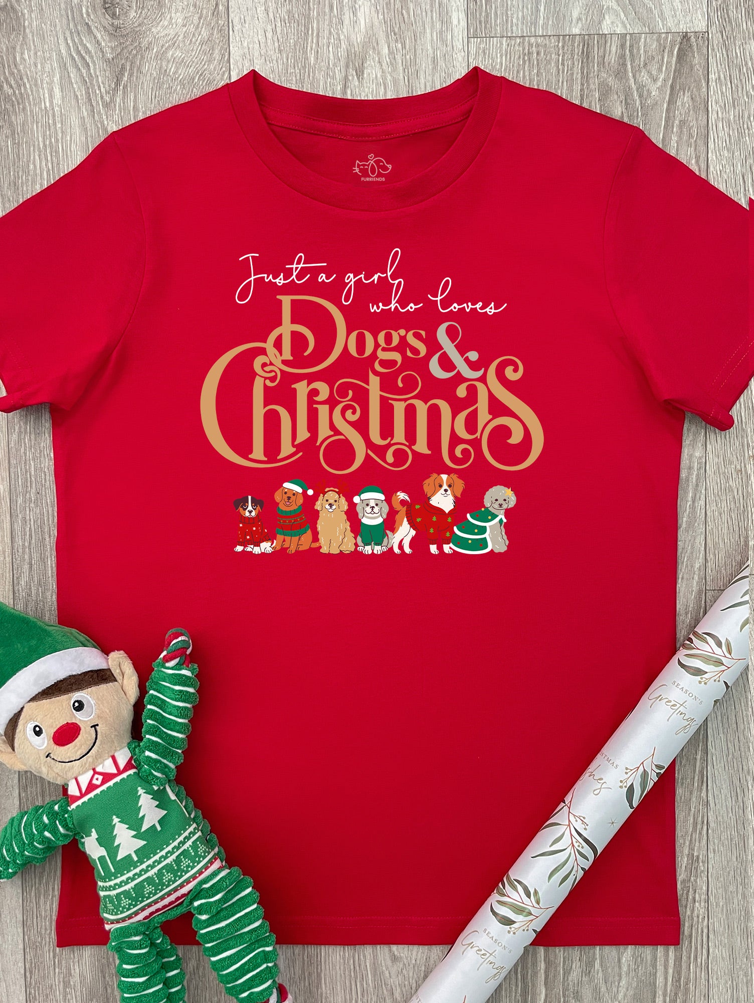 Just A Girl Who Loves Dogs & Christmas Youth Tee
