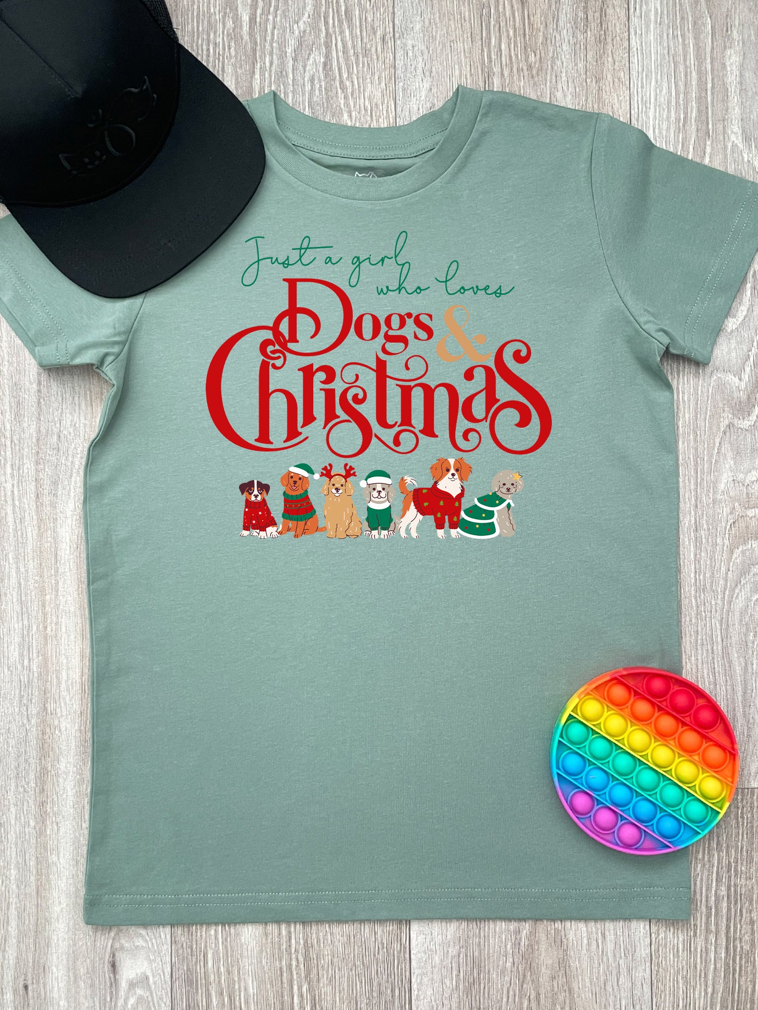 Just A Girl Who Loves Dogs & Christmas Youth Tee