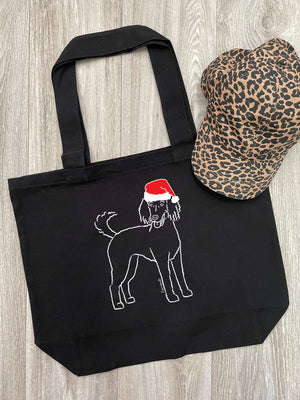 Standard Poodle Christmas Edition Cotton Canvas Shoulder Tote Bag