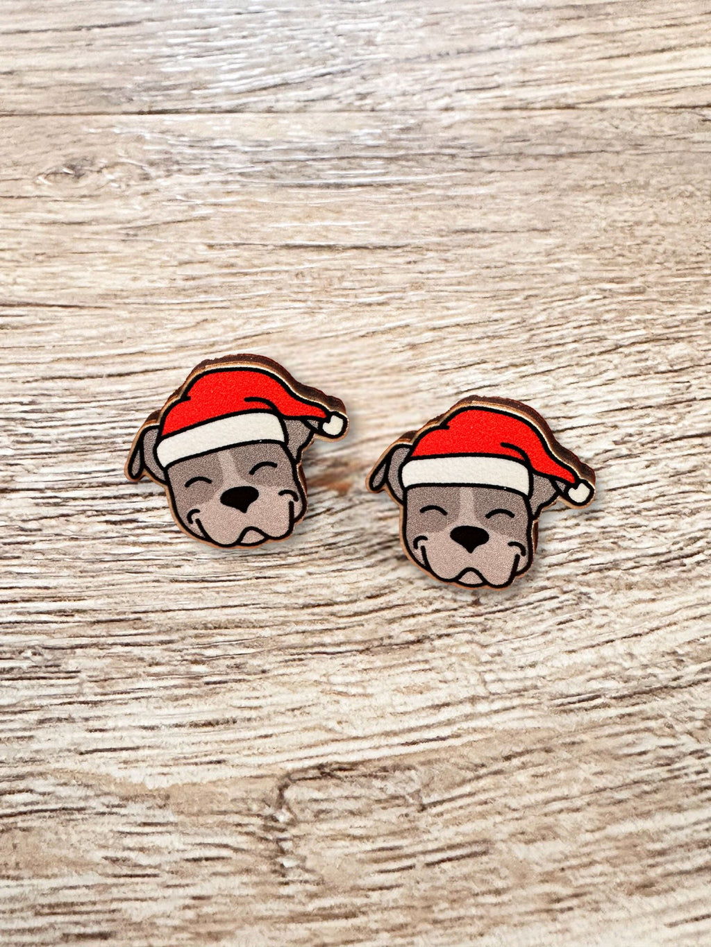 American Staffordshire Terrier Christmas Edition ColourPop Stud Earrings