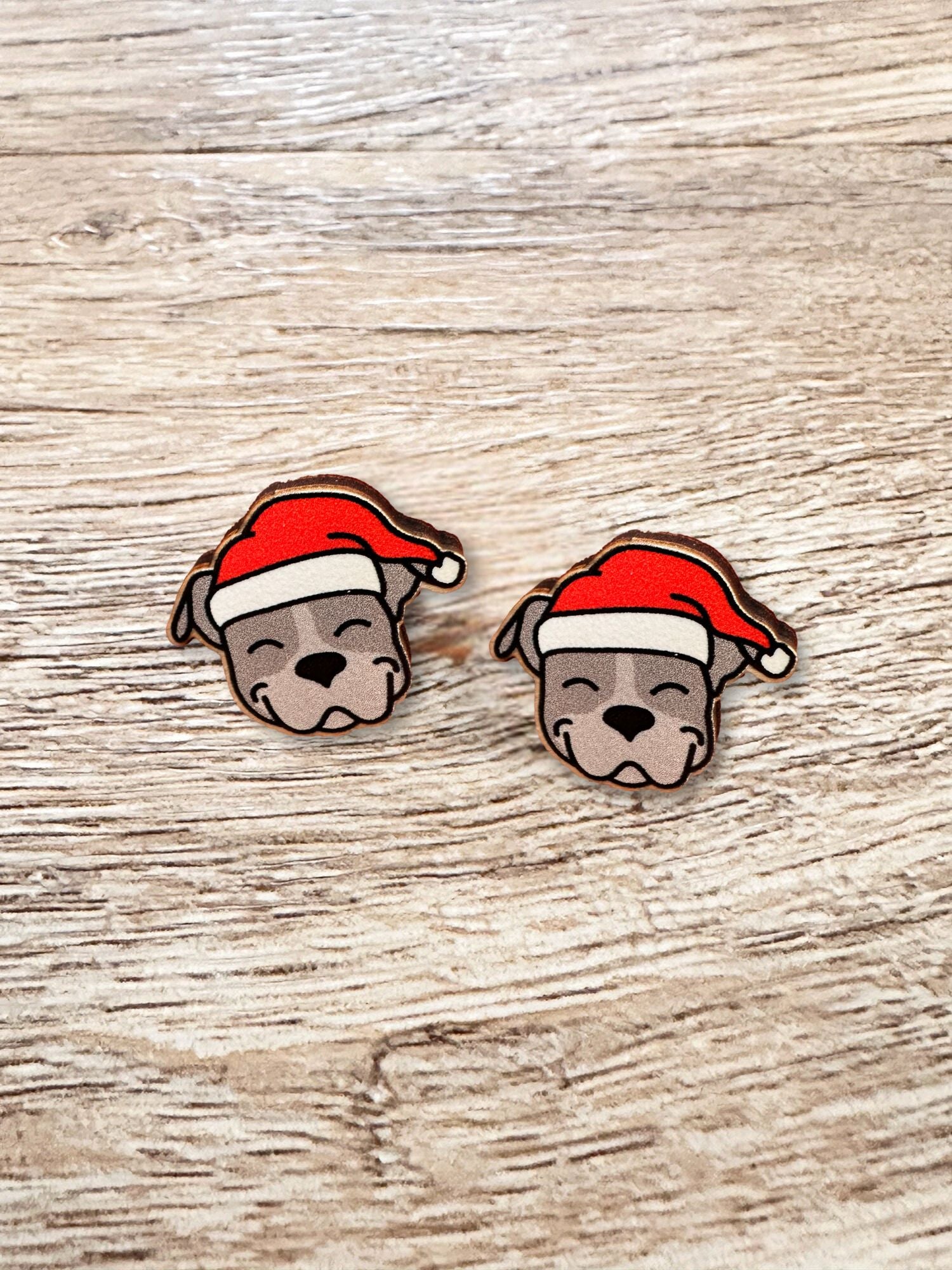 American Staffordshire Terrier Christmas Edition ColourPop Stud Earrings