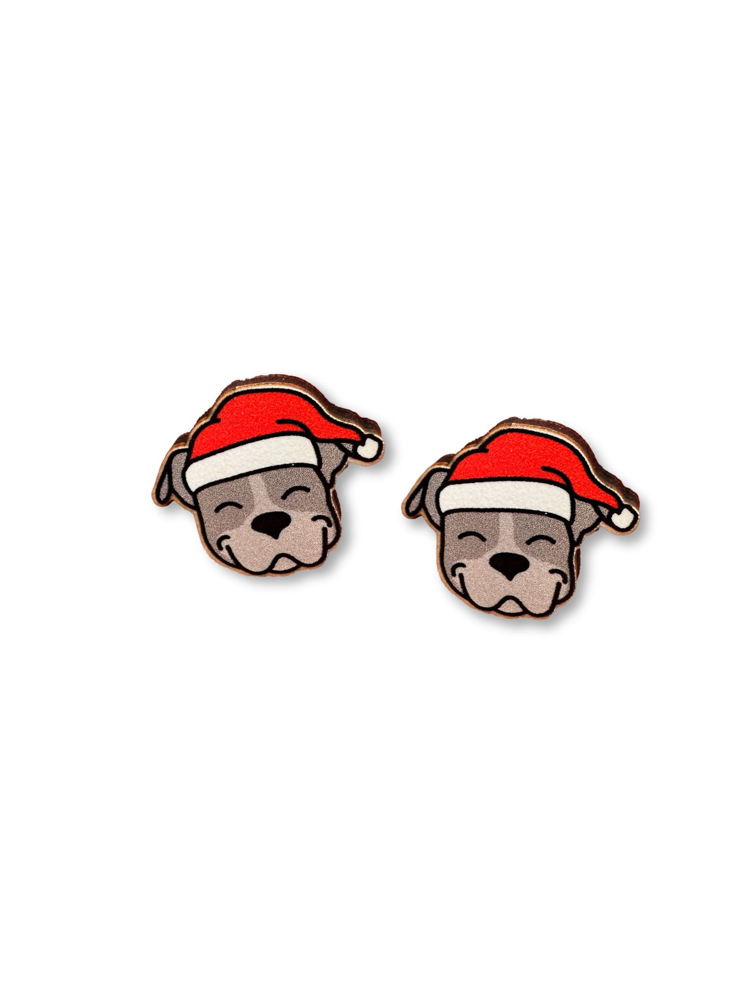 American Staffordshire Terrier Christmas Edition ColourPop Stud Earrings