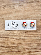 Australian Shepherd Christmas Edition ColourPop Stud Earrings