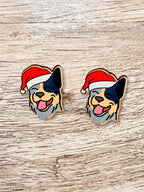 Australian Cattle Dog Christmas Edition ColourPop Stud Earrings