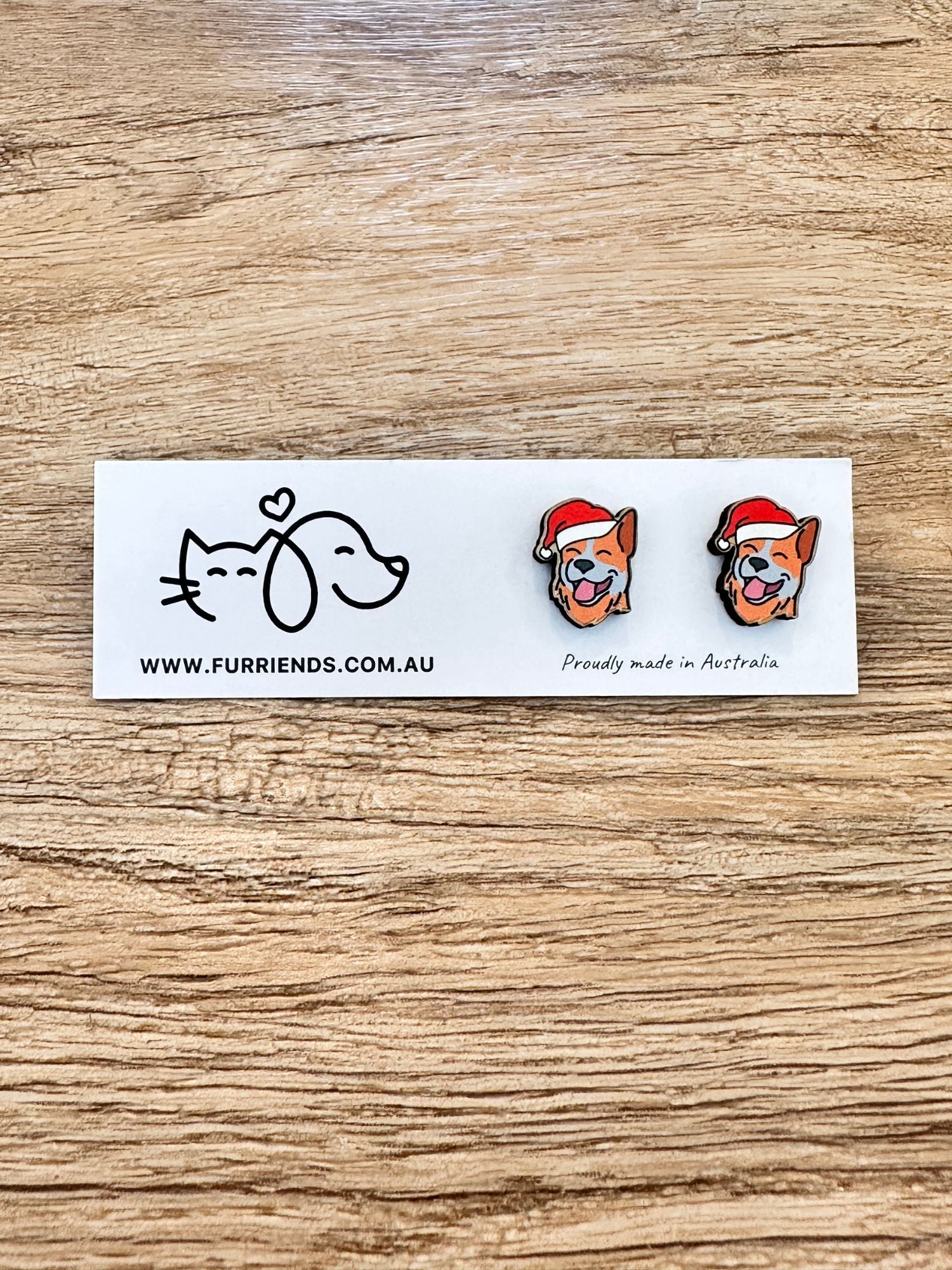 Australian Cattle Dog Christmas Edition ColourPop Stud Earrings