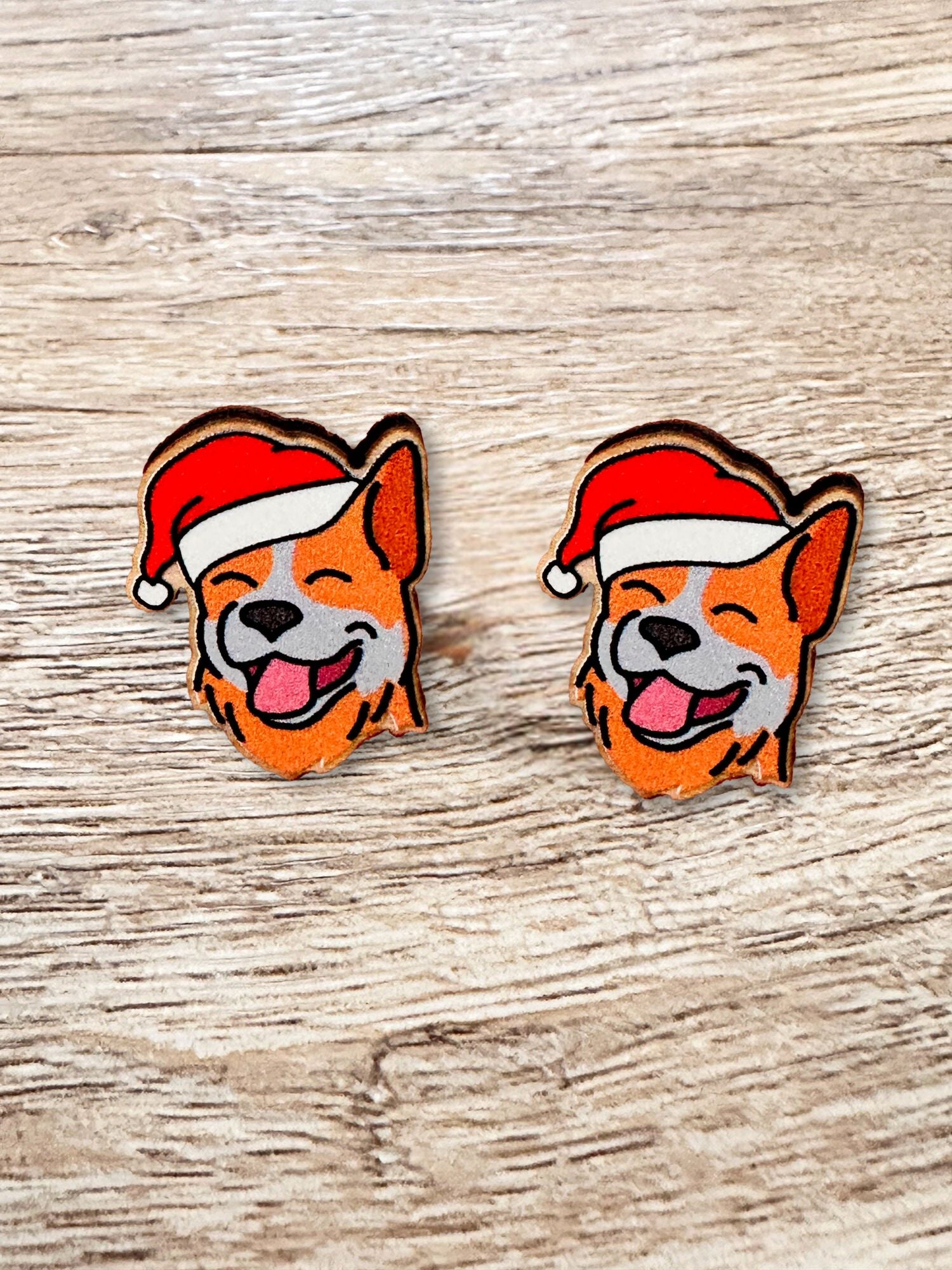 Australian Cattle Dog Christmas Edition ColourPop Stud Earrings