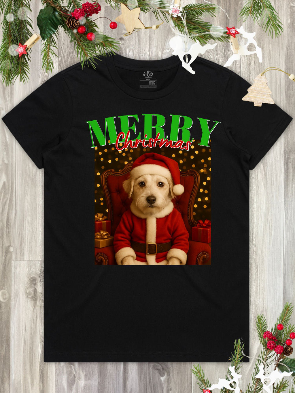 Santa Paws Custom Photo Regular Fit T-shirt
