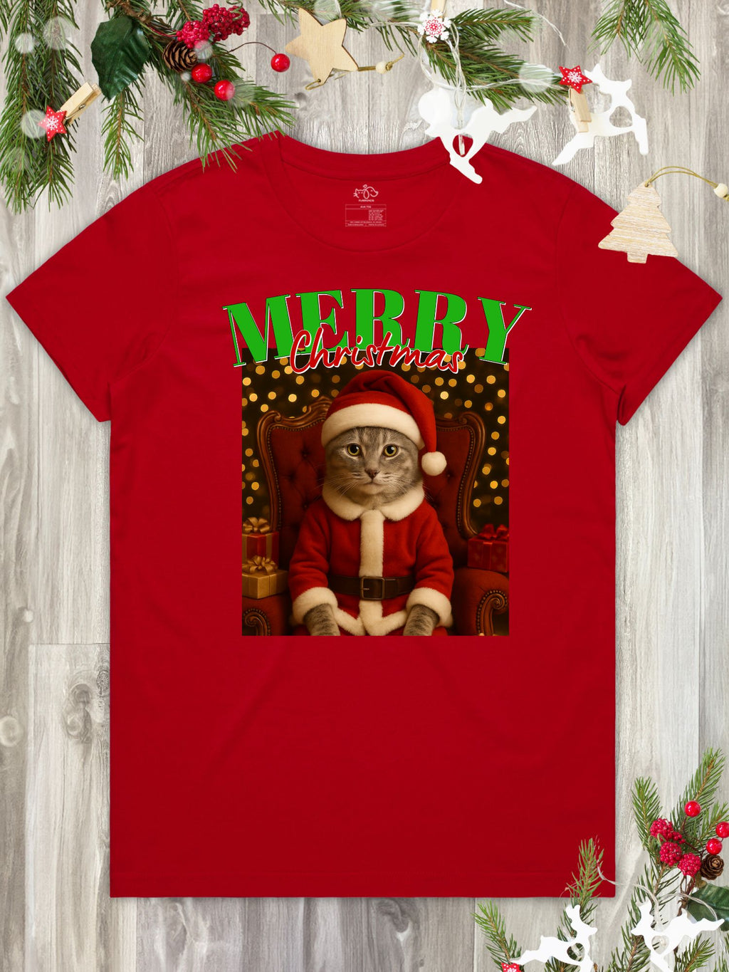 Santa Paws Custom Photo Regular Fit T-shirt