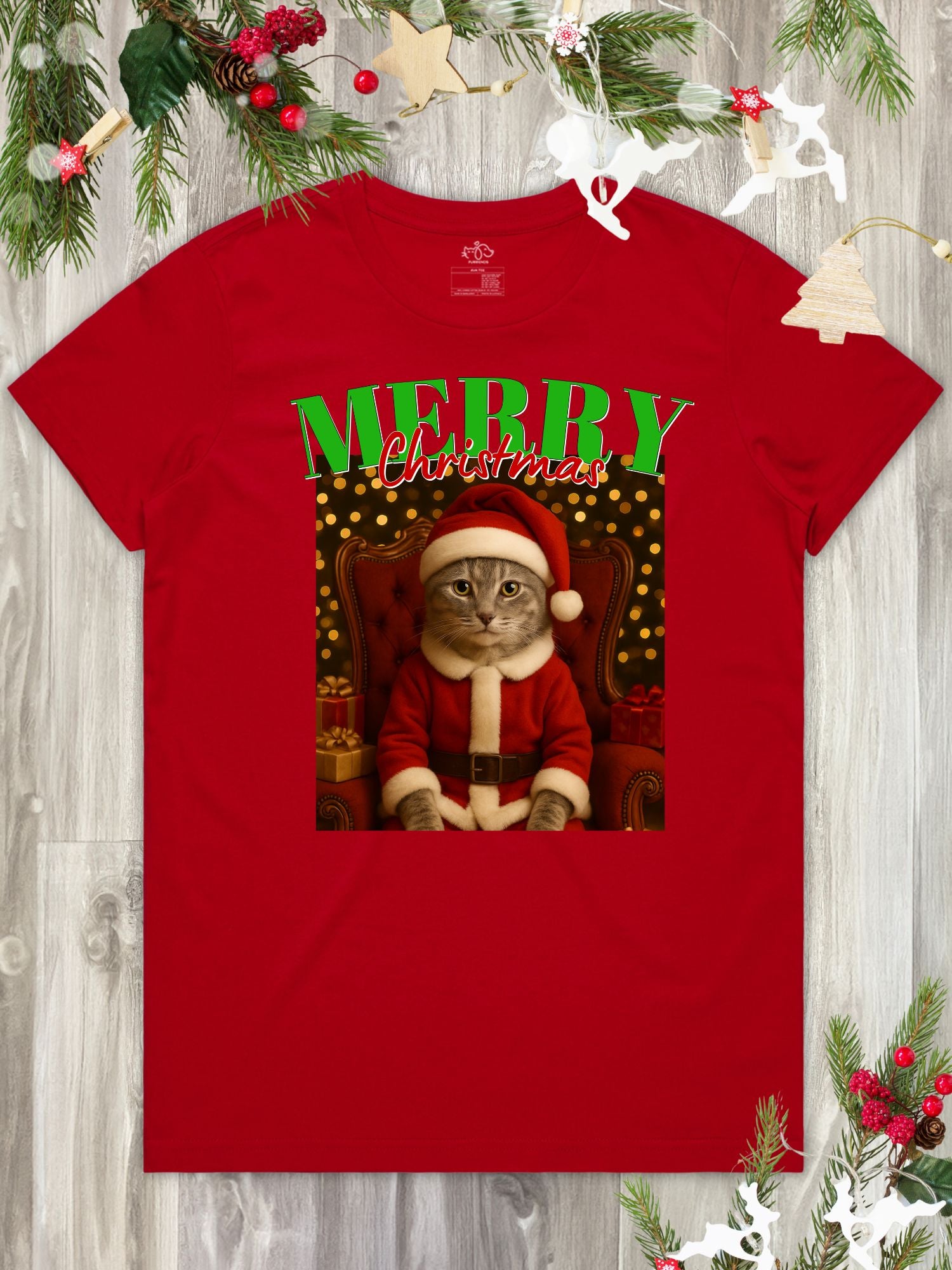 Santa Paws Custom Photo Regular Fit T-shirt