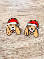 Basset Hound Christmas Edition ColourPop Stud Earrings