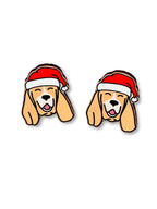 Basset Hound Christmas Edition ColourPop Stud Earrings