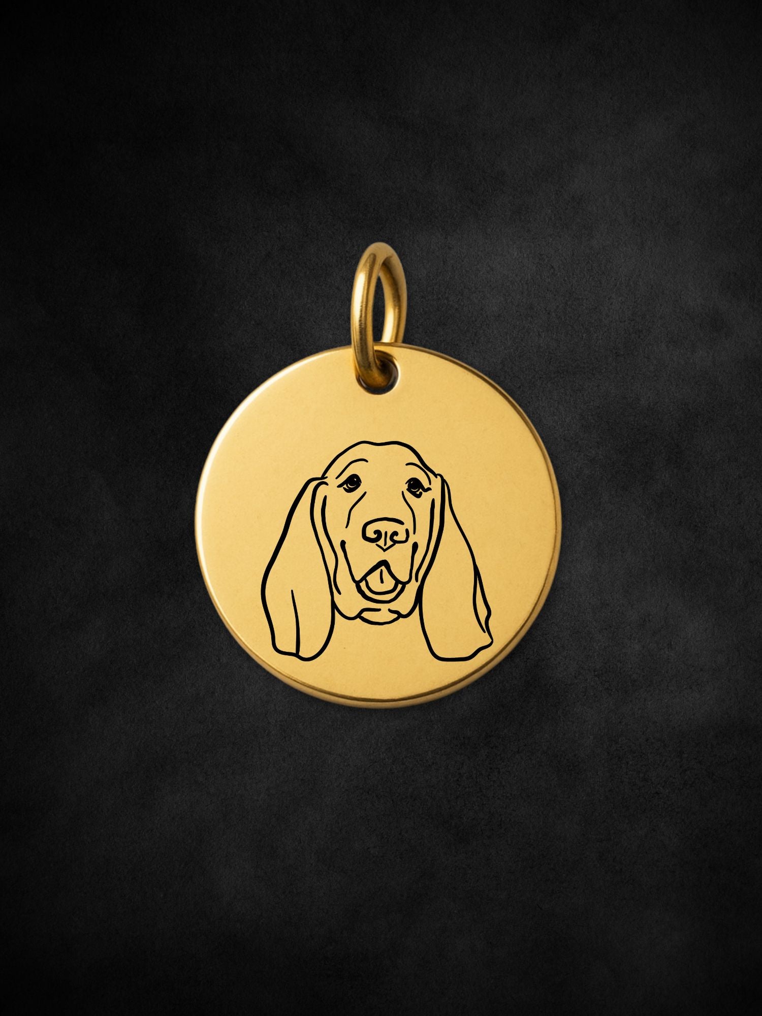 Basset Hound Pendant Initial Necklace