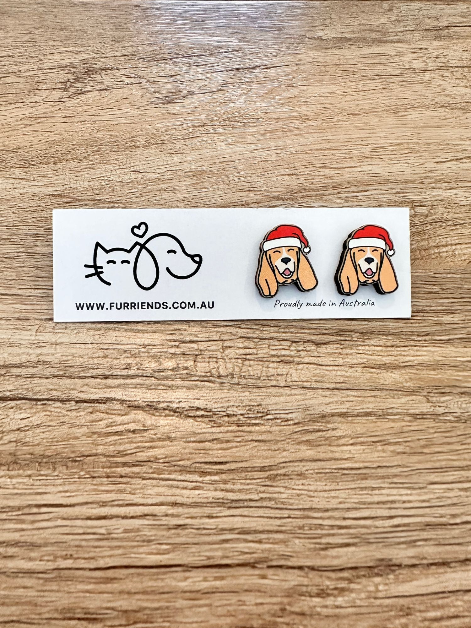 Basset Hound Christmas Edition ColourPop Stud Earrings