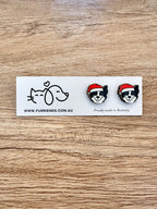 Border Collie Christmas Edition ColourPop Stud Earrings